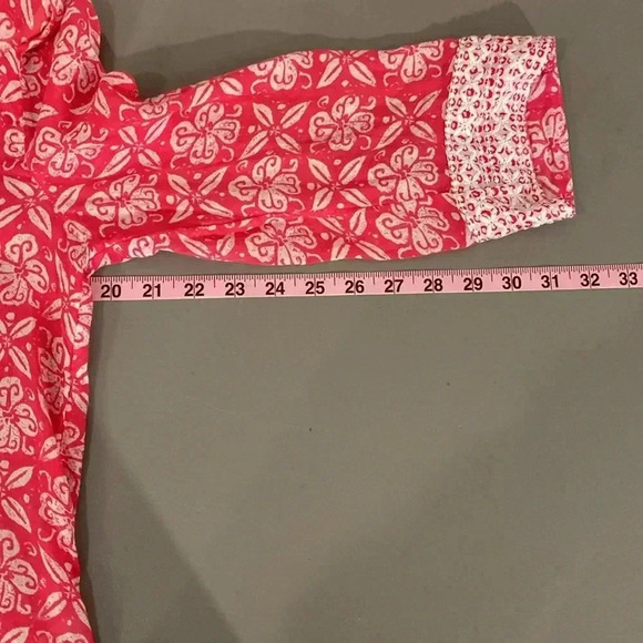 Sigrid Olsen Pink White Lightweight Embroidered 3/4 Sleeve Tunic Small - Picture 6 of 7